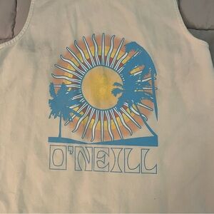 O'Neill Cream Tank Dress with Sun and Palm Design GIRLS